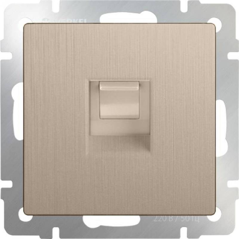

Телефонная розетка RJ-11 шампань рифленая WL10-RJ-11 4690389085215