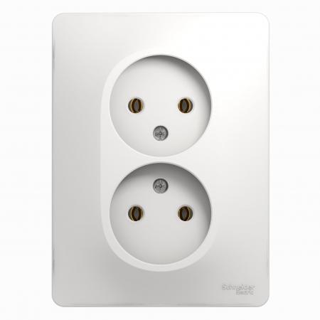 

Розетка SCHNEIDER ELECTRIC GSL000120 Glossa 2-м без заземл. бел.