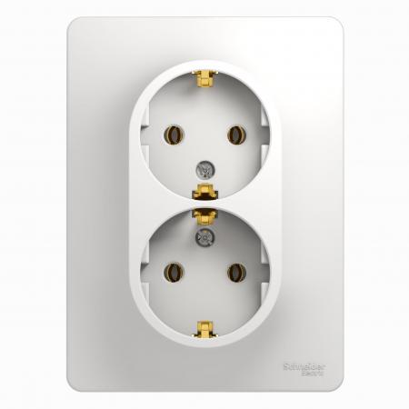 

Розетка SCHNEIDER ELECTRIC GSL000124 Glossa 2-м с заземл. бел.