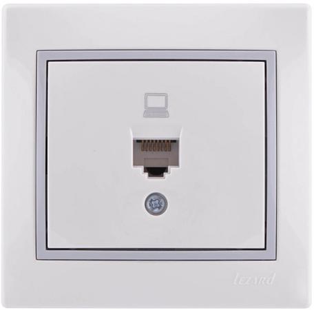 

Розетка LEZARD 701-0215-139 серия скр.проводки Мира компьютерная белый с серой вставкой