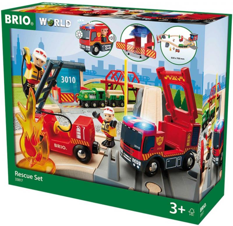 

Игровой набор Brio ж/д "Пожарная команда спасателей",свет,звук,30 предм.,45х16х39см,кор.