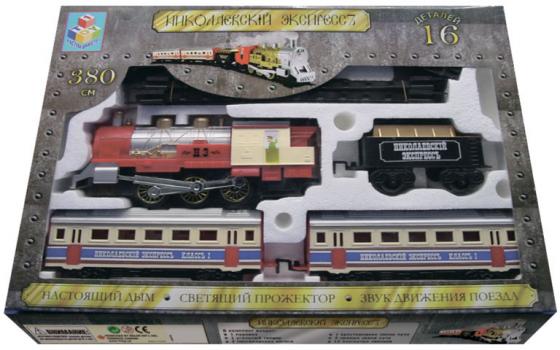 

Железная дорога 1toy "Николаевский Экспресс" 380см.,16дет.,круг.,дым,свет,паровоз,тендер,2ваг.(IC 22