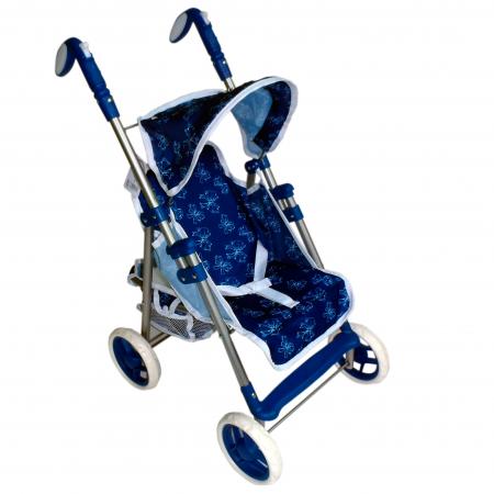 

Коляска для кукол 1Toy премиум, мет.каркас, 53,5х34х68см, синяя с бантиками
