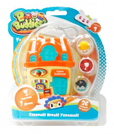 

Игровой набор 1 Toy Bbuddieez оранж.домик для хранения с подвеской,3 шарма-перс.,18х14х2см,блистер