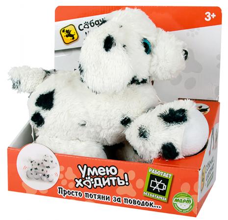 

Мягкая игрушка собака Toy Target Собачка-Шагачка Далматин 60004 белый черный искусственный мех полиэ