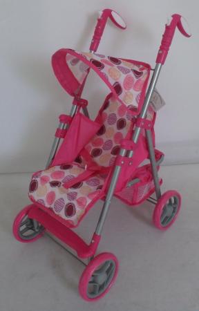 

1toy коляска для кукол, премиум, мет.каркас, 53,5х34х68см, розов.