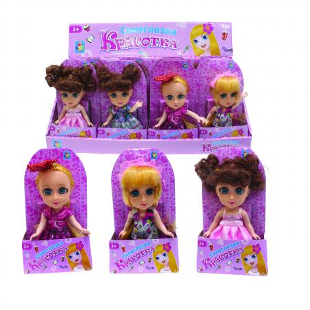 

1toy Красотка "Синеглазая" кукла 16,5 см, длин.волосы, пушистые ресницы, в ассорт.