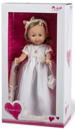 

Arias ELEGANCE винил. кукла 42 см.в платье, с аксессуаром, светлые волосы, в кор. с окошком 25,5*13,