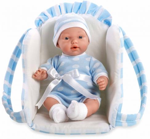 

Arias ELEGANCE мягк кукла 28 см. со звук. эфф. смех (3хLR44/AG13), с соской, в переносном синем крес