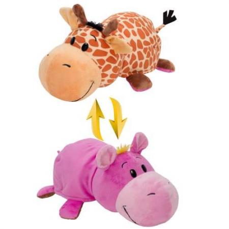 

1toy плюш.Вывернушка 40 см 2в1 Жираф-Бегемот,пакет
