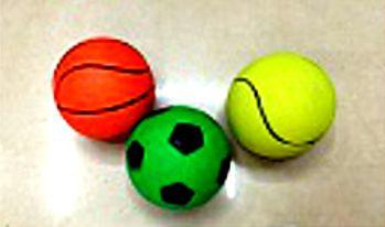 

1toy набор мячей, резиновые, 5,5 см 3 шт в ассорт., в сетке
