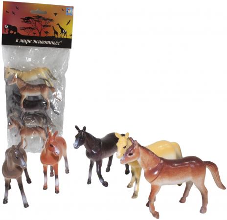 

1toy "В мире животных" наб.игр.лошадей 6 шт х 10 см. в упаковке ПВХ с хедером