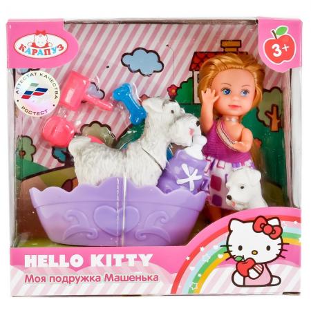 

КУКЛА "КАРАПУЗ" HELLO KITTY. МАШЕНЬКА 12 СМ, С ПИТОМЦЕМ, ВАННОЙ И АКСЕСС. В РУСС. КОР. в кор.2*24шт