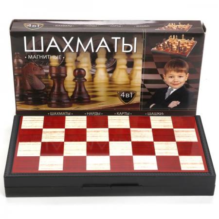 

ШАХМАТЫ МАГНИТНЫЕ "ИГРАЕМ ВМЕСТЕ" 4-В-1 (ШАХМАТЫ+ШАШКИ+НАРДЫ+КАРТЫ) 9841 В КОР 25*13СМ в кор.4*12шт