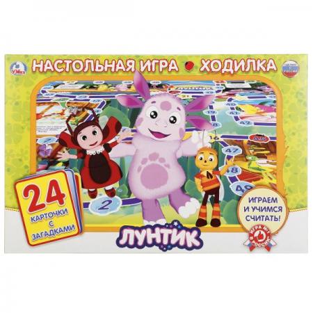 

НАСТОЛЬНАЯ ИГРА-ХОДИЛКА "УМКА" ЛУНТИК С КАРТОЧКАМИ (24 КАРТОЧКИ) В КОР. в кор.20шт