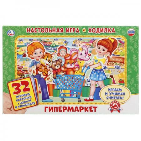 

НАСТОЛЬНАЯ ИГРА-ХОДИЛКА "УМКА" ГИПЕРМАРКЕТ С КАРТОЧКАМИ (36 КАРТОЧЕК) В КОР. в кор.20шт