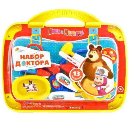 

НАБОР ДОКТОР "ИГРАЕМ ВМЕСТЕ" "МАША И МЕДВЕДЬ" 13 ПРЕДМ. НА БЛИСТЕРЕ 25*31*2СМ в кор.2*60шт