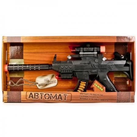 

АВТОМАТ "ИГРАЕМ ВМЕСТЕ" НА БАТ. СВЕТ+ЗВУК, ПОДВИЖНОЕ ДУЛО В РУСС. КОР. 44*22*5,3СМ в кор.2*18шт
