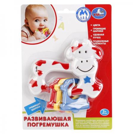 

ПОГРЕМУШКА "УМКА" "КОРОВКА" НА БЛИСТЕРЕ (РУСС. УП.) 21,5*15,5СМ в кор.2*24шт