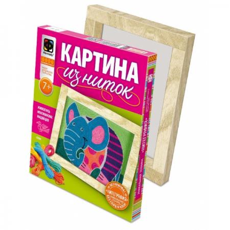 

КАРТИНА ИЗ НИТОК СЛОН в кор.44шт