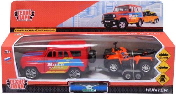 

ТМ ТЕХНОПАРК. МАШИНЫ МЕТАЛЛ. UAZ HUNTER 11,5СМ, ИНЕРЦ., С КВАДРОЦИКЛОМ 7,5СМ НА ПРИЦЕПЕ в кор.2*12шт