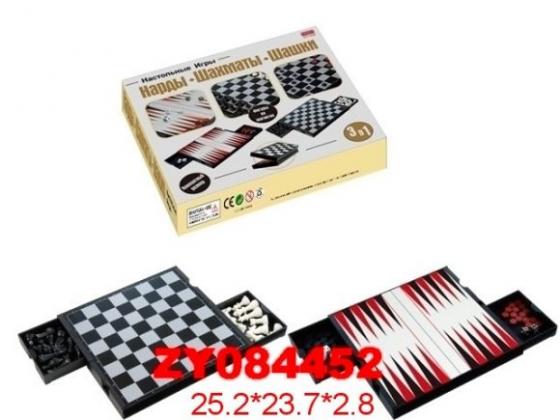 

НИ 3в1 Шашки, шахматы, нарды на магнитах, 23*25см, кор.