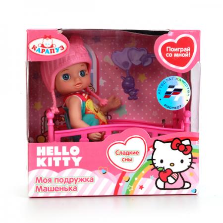 

КУКЛА "КАРАПУЗ" HELLO KITTY 12СМ, БЕЗ ЗВУКА, С АКСЕСС., РОЗОВЫЙ В РУСС. КОР. в кор.60шт