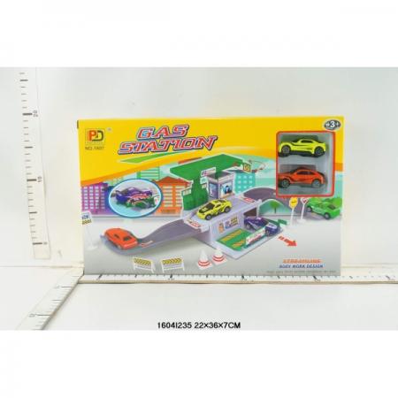 

АВТОЗАПРАВКА С 2-МЯ МАШИНКАМИ И АКСЕСС., В АССОРТ. 1607 В КОР. 22*36*7СМ в кор.36шт