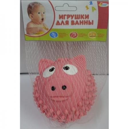 

Пластизоль для купания "КАПИТОШКА" мячик-свинка, розовый, 8см в сетке (русс. уп.) в кор.2*50шт