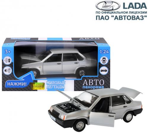

ТМ "Автопанорама" Машинка металл., ВАЗ 21099, масштаб 1:22, серебряный, инерция, откр. двери, капот