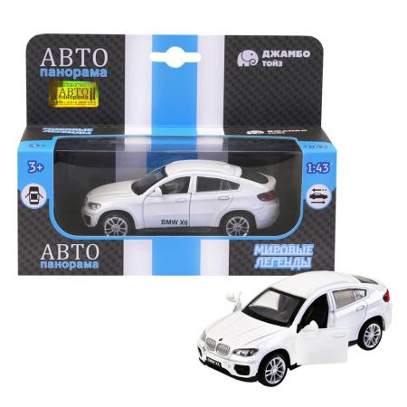 

Инерционная машинка Автопанорама BMW X6, 1:43 белый
