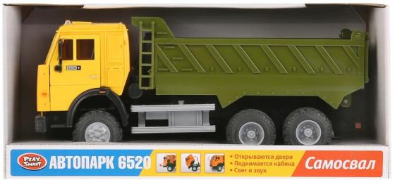 

САМОСВАЛ НА БАТ. СВЕТ+ЗВУК, ОТКРЫВ. ДВЕРИ 9099B В РУСС. КОР. 24*8СМ A532-H36002