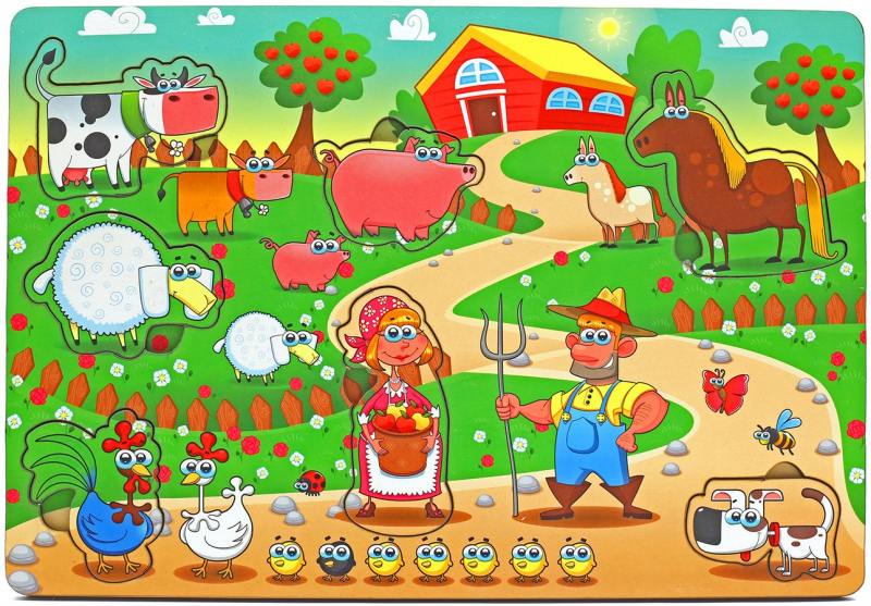 

Пазл Wood Toys рамка-вкладка Большая ферма