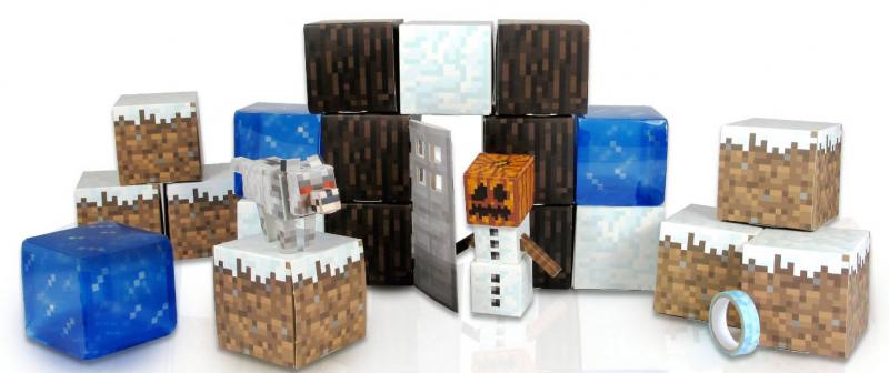 

Конструктор из бумаги Minecraft "Снежный биом",48 дет.,наклейки,21х31см,кор.