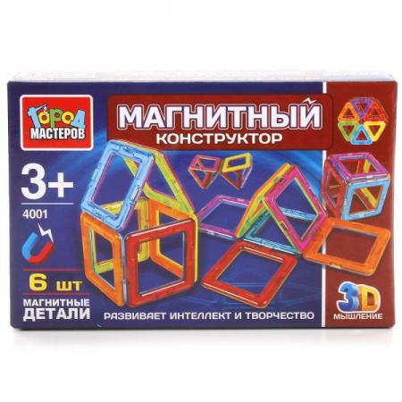 

МАГНИТНЫЙ КОНСТРУКТОР "ГОРОД МАСТЕРОВ": 6 ПРЯМОУГОЛЬНИКОВ, ЦВЕТ В АССОРТ. В РУСС. КОР. в кор.2*36шт