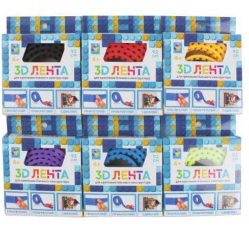 

1toy 3D лента для крепления блочного конструктора, с клейкой основ., 92 см, короб.