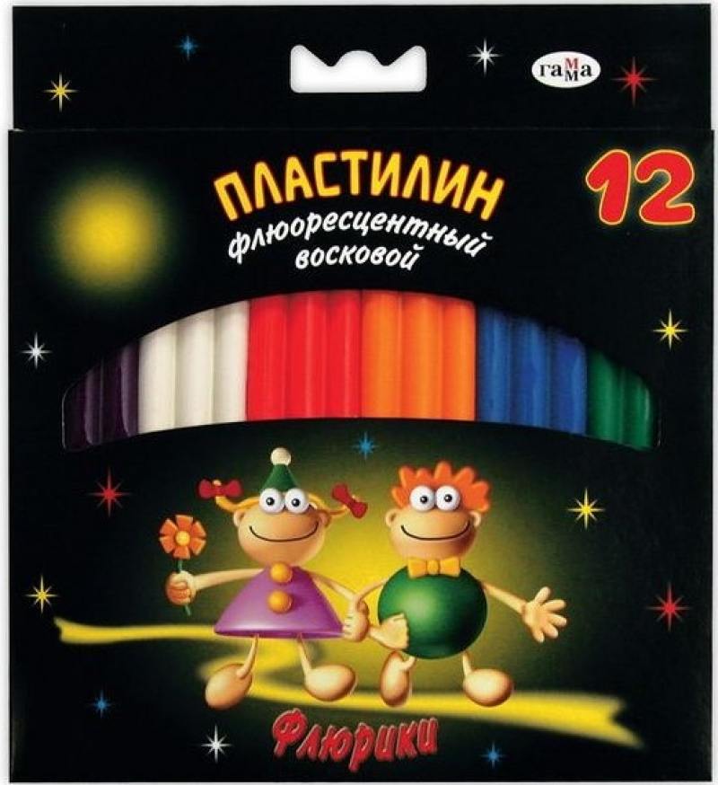 

Пластилин ФЛЮРИКИ со стеком, флюор., 12 цв., карт. уп., 153г., с европодвесом
