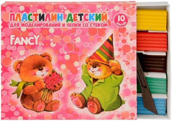

Пластилин FANCY, 10 цв, 200 гр,со стеком, карт.уп.