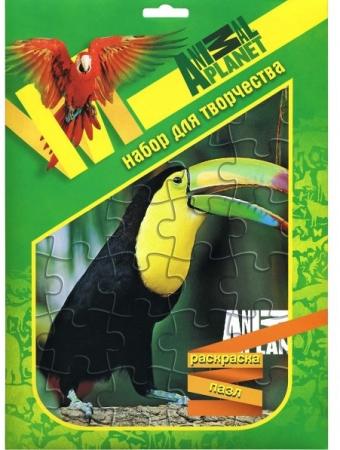 

Набор д/творчества ACTION! ANIMAL PLANET, Раскраска Пазл ТУКАН, 20*26см, коробка с е/п