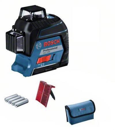 

Уровень BOSCH GLL 3-80C+BT 150+вкладк (0.601.063.R01) 30м с приемником: 120м ±0.2мм/м <4с 4° 360°