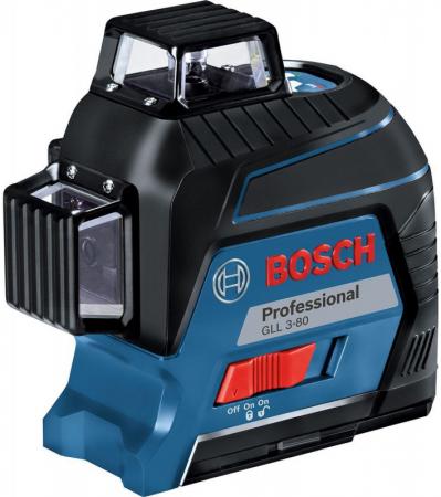 

Уровень BOSCH GLL 3-80 + кейс (0.601.063.S00) 30м с приемником: 120м ±0.2мм/м <4с 4° 360° 4хАА