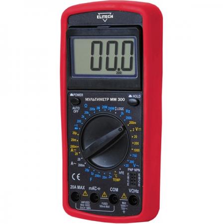 

Мультиметр ELITECH ММ 300 пост.1000в/перем.750в перем.20а/пост.20а 200мом 20мкф жкдисплей кор