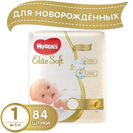 

HUGGIES Подгузники Элит Софт размер 1 до 5 кг 84шт