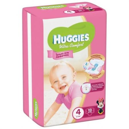 

HUGGIES Подгузники Ultra Comfort Размер 4 8-14кг 19шт для девочек