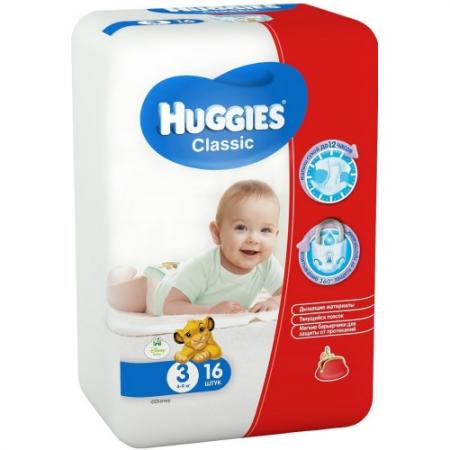 

HUGGIES Подгузники CLASSIC Размер 3 4-9кг 16шт