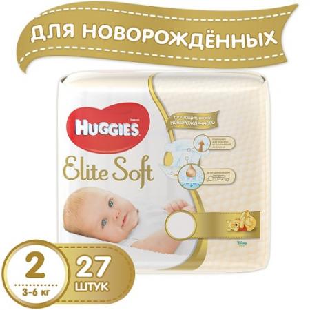 

HUGGIES Подгузники Элит Софт 2 3-6кг 27шт