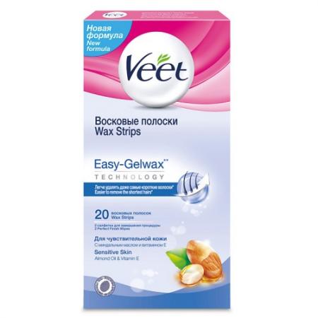 

VEET Восковые полоски для чувствительной кожи c технологией Easy Gel-wax 20 шт