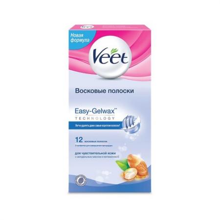

VEET Восковые полоски для чувствительной кожи c технологией Easy Gel-wax 12шт