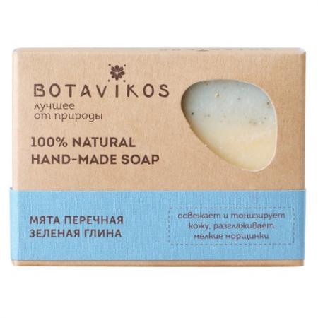 

Botavikos Натуральное мыло ручной работы Мята перечная, зеленая глина 100 гр