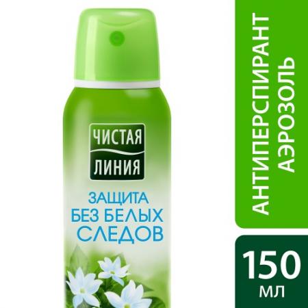 

ЧИСТАЯ ЛИНИЯ Фитодезодорант-антиперспирант аэрозоль Защита без белых следов 150мл